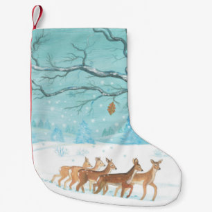 Roe Deer in Winter Small Christmas Stocking