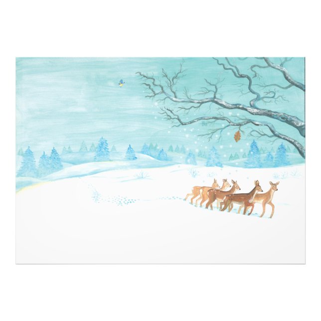 Roe deer Winter  Photo Print (Front)