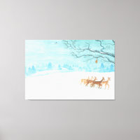 Roe Deer winter snowy landscape