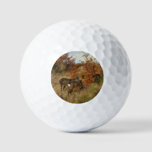 Roe Deer with Autumn Leaves Vintage Wildlife Golf Balls