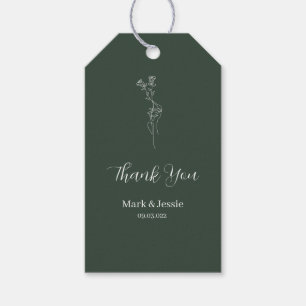 ROE Dusky Green & White Simple Wedding Gift Tags