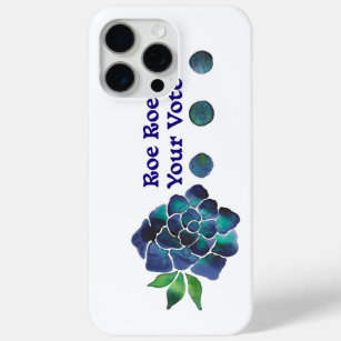 Roe Roe Roe Your Vote Blue Watercolor Rose iPhone 15 Pro Max Case