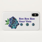 Roe Roe Roe Your Vote Blue Watercolor Rose Case-Mate iPhone Case (Back (Horizontal))