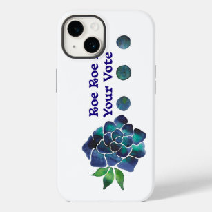 Roe Roe Roe Your Vote Blue Watercolor Rose Case-Mate iPhone 14 Case