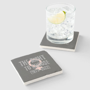 Roe V Wade Death Date Typography Stone Coaster