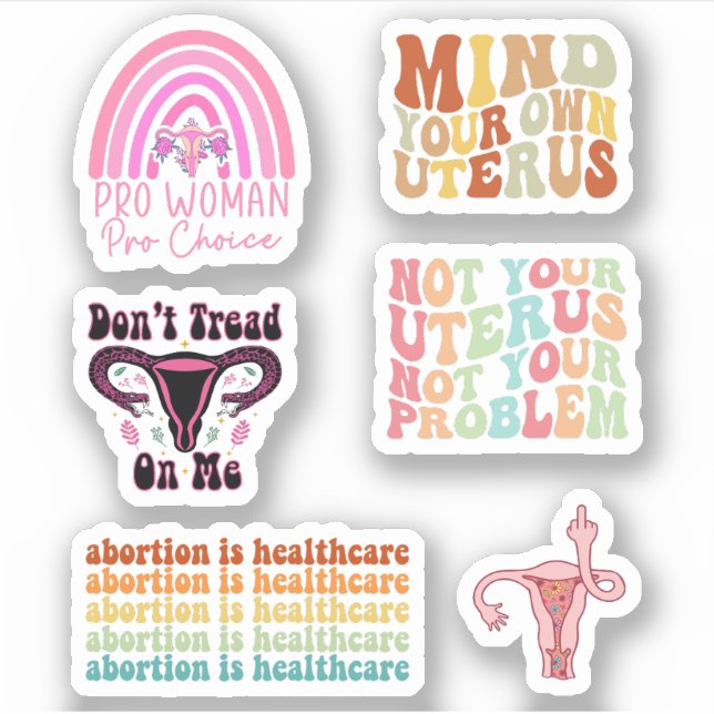 Roe V Wade Sticker Pack, Abortion, Pro Choice (Front)