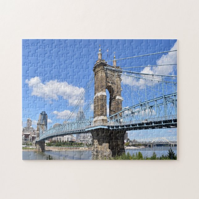 Roebling Suspension Bridge Ohio. Jigsaw Puzzle (Horizontal)