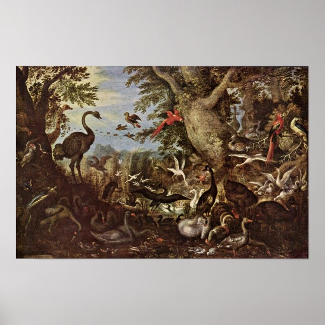 Roelant Savery - Birds in a Landscape Poster (Front)