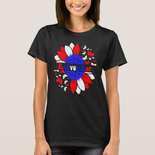 ROEVEMBER American Flag Sunflower Recorded Novembe T-Shirt
