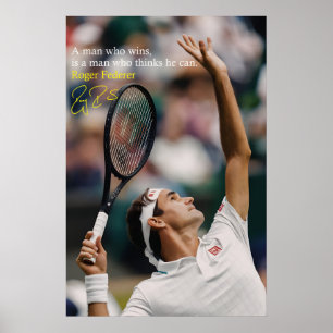 Roger Federer Poster Tennis Motivational Art