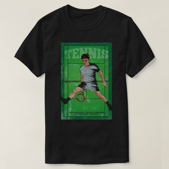 Roger Federer Tennis Player Hero History_ T-Shirt (Design Front)