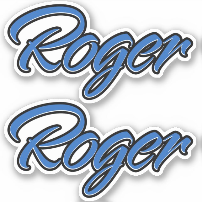 Roger name blue sticker Sticker Sticker Sticker se (Front)
