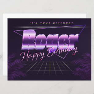 Roger Name First name pura retro card Birthday