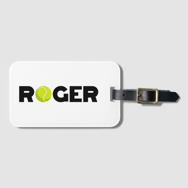Roger Tennis Luggage Tag (Front Horizontal)