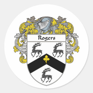 Rogers Coat of Arms (Mantled) Classic Round Sticker