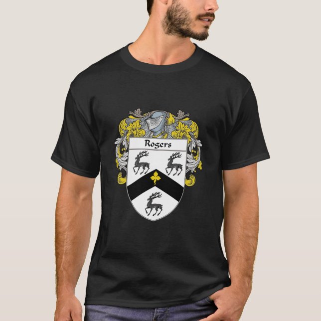 Rogers Coat of Arms  Rogers Family Crest T-Shirt (Front)