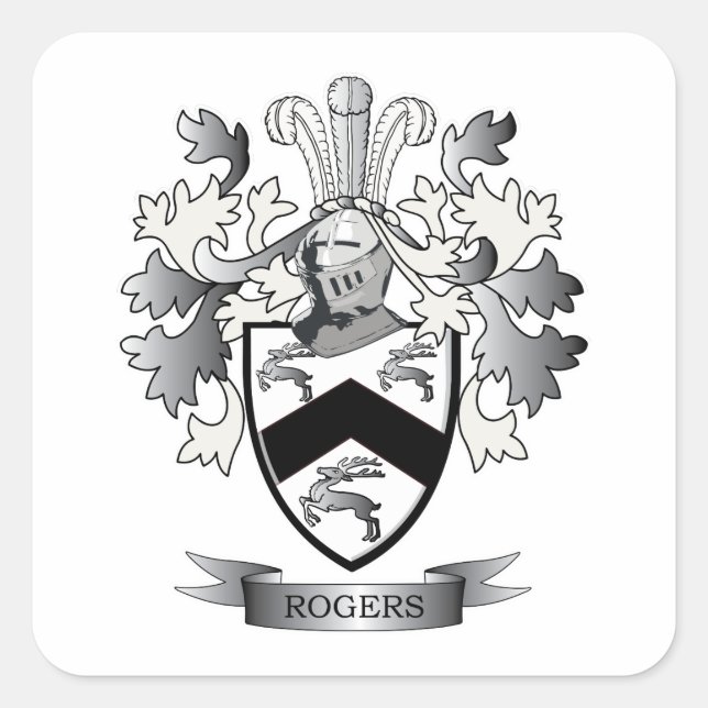 Rogers Coat of Arms Square Sticker (Front)