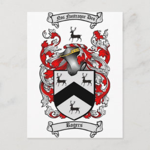 ROGERS Family Crest Postcard