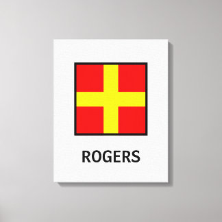 Rogers Family Name Nautical Flag Canvas Print