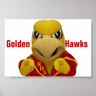 Rogers Golden Hawk Costumed Mascot Poster