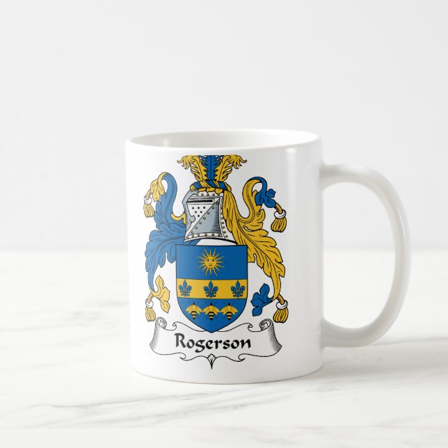 Rogerson Family Crest Coffee Mug (Right)