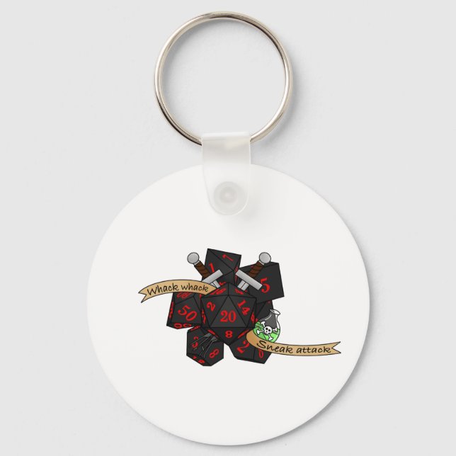 Rogue Dice Design Key Ring (Front)