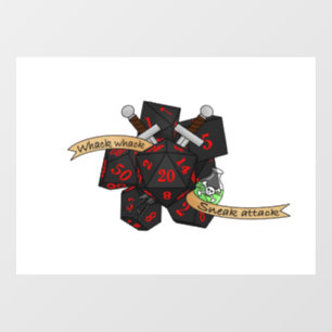 Rogue Dice Design Window Cling