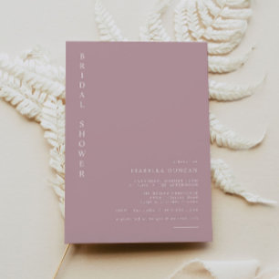 ROGUE Dusty Blush Pink Mauve Bridal Shower Invitation