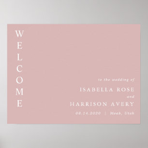 ROGUE Dusty Blush Pink Mauve Wedding Welcome Poster