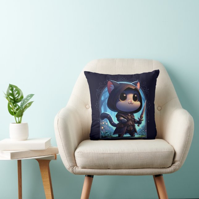 Rogue Feline Fantasy Adventure Cushion (Chair)