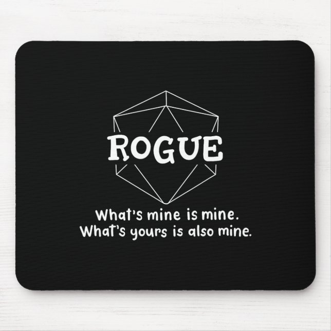 Rogue Funny Character Joke Roleplaying Games Rpg G Mouse Mat (Front)