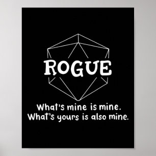 Rogue Funny Character Joke Roleplaying Games Rpg G Poster