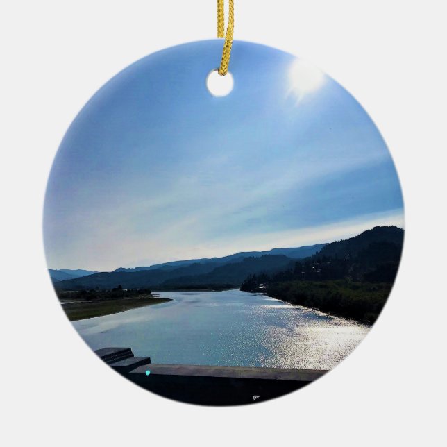 Rogue River, OR Ceramic Tree Decoration (Front)