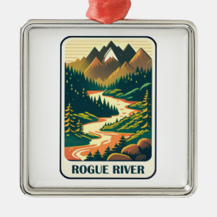 Rogue River Oregon Colours Metal Tree Decoration
