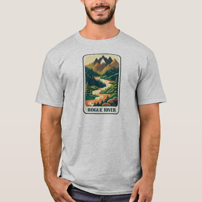 Rogue River Oregon Colours T-Shirt (Front)