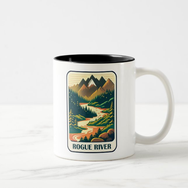 Rogue River Oregon Colours Two-Tone Coffee Mug (Right)