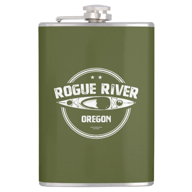 Rogue River, Oregon Hip Flask (Front)