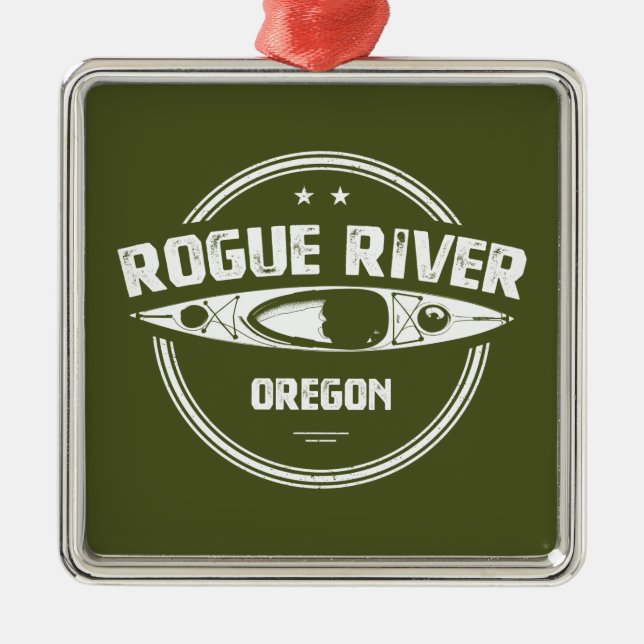 Rogue River, Oregon Metal Tree Decoration (Front)