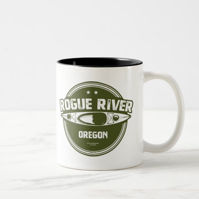 Rogue River, Oregon Two-Tone Coffee Mug (Right)