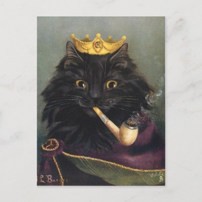 Roi chat postcard (Front)