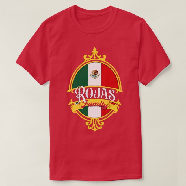 Rojas Family Mexico Flag T-Shirt (Design Front)