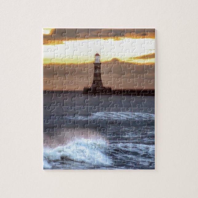Roker pier and lighthouse sunrise jigsaw puzzle (Vertical)