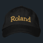 Roland Personalised Baseball Cap / Hat<br><div class="desc">Roland Personalised Embroidered Baseball Cap / Baseball Hat in black with gold lettering,  by 369MyName,  and 369.</div>