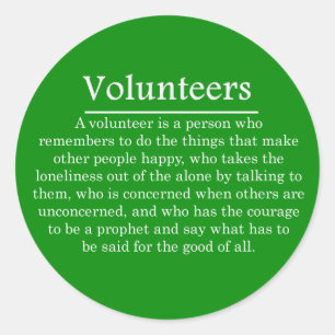 Role of Volunteers Classic Round Sticker