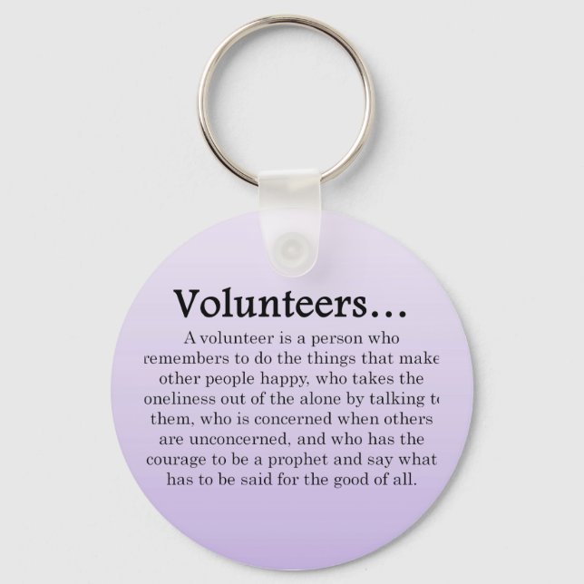 Role of Volunteers Key Ring (Front)