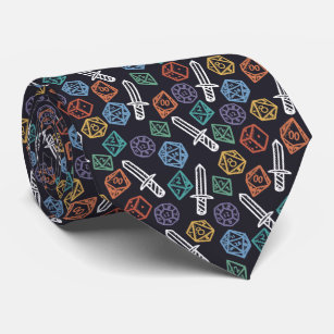 Role Playing Game Dice Pattern Tie