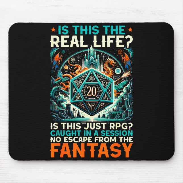 Role Playing Game Rpg Master D20 Tabletop Funny Rp Mouse Mat (Front)