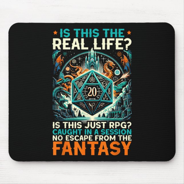 Role Playing Game Rpg Master D20 Tabletop Funny Rp Mouse Mat (Front)
