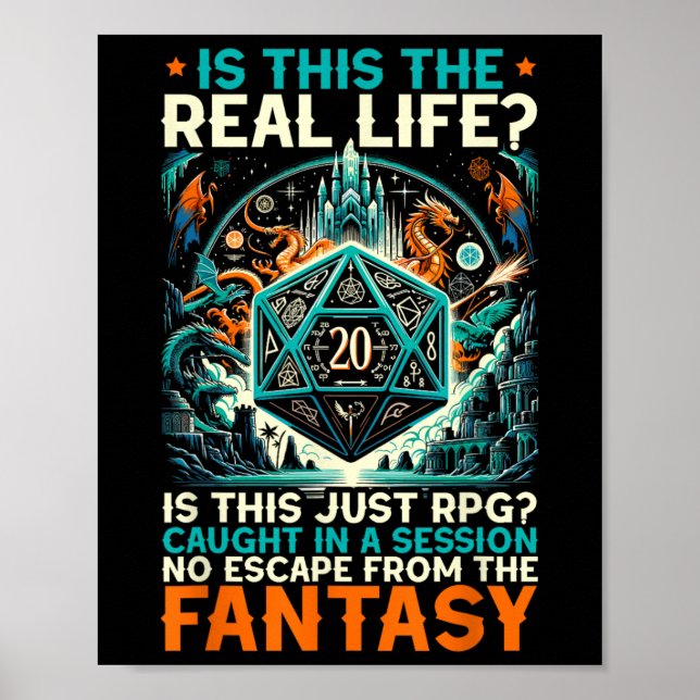 Role Playing Game Rpg Master D20 Tabletop Funny Rp Poster (Front)