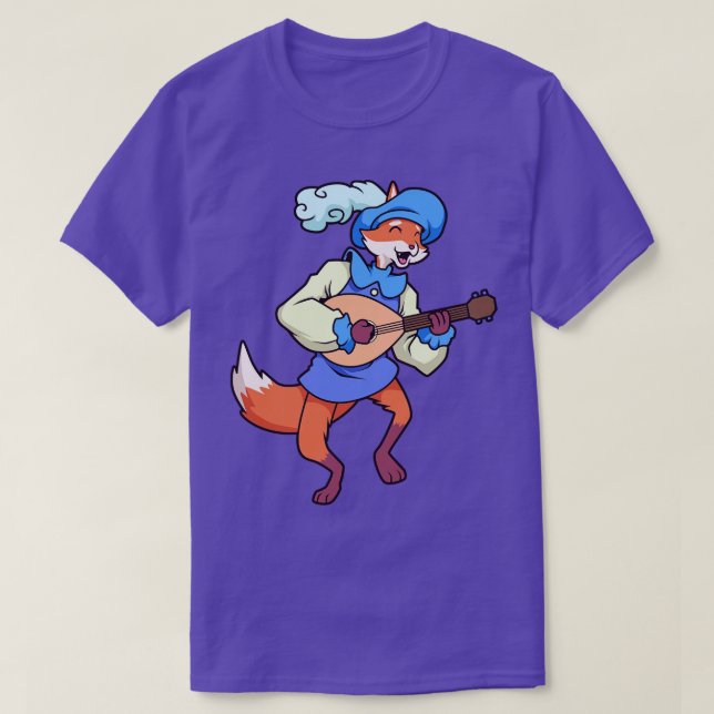 Roleplay Character Bard Minstrel Fox T-Shirt (Design Front)